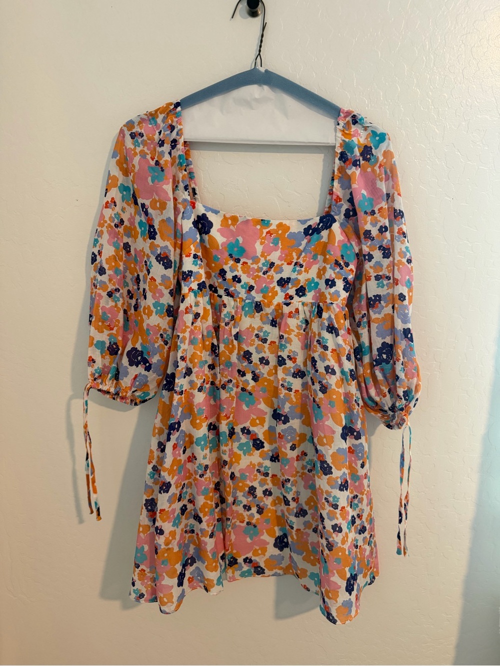 Amanda Uprichard Floral Mini Dress - Pink, Orange, Blue, Cream